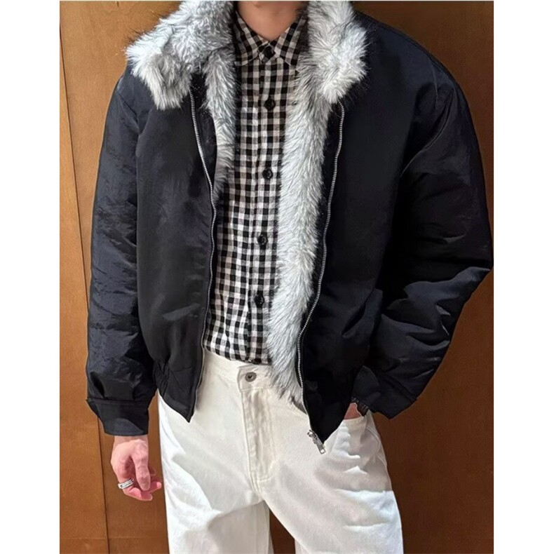 绒毛棉袄男士冬季加厚加绒连帽棉衣冬装棉服外套MW897,男装棉衣,星座1116A（原606A-3）