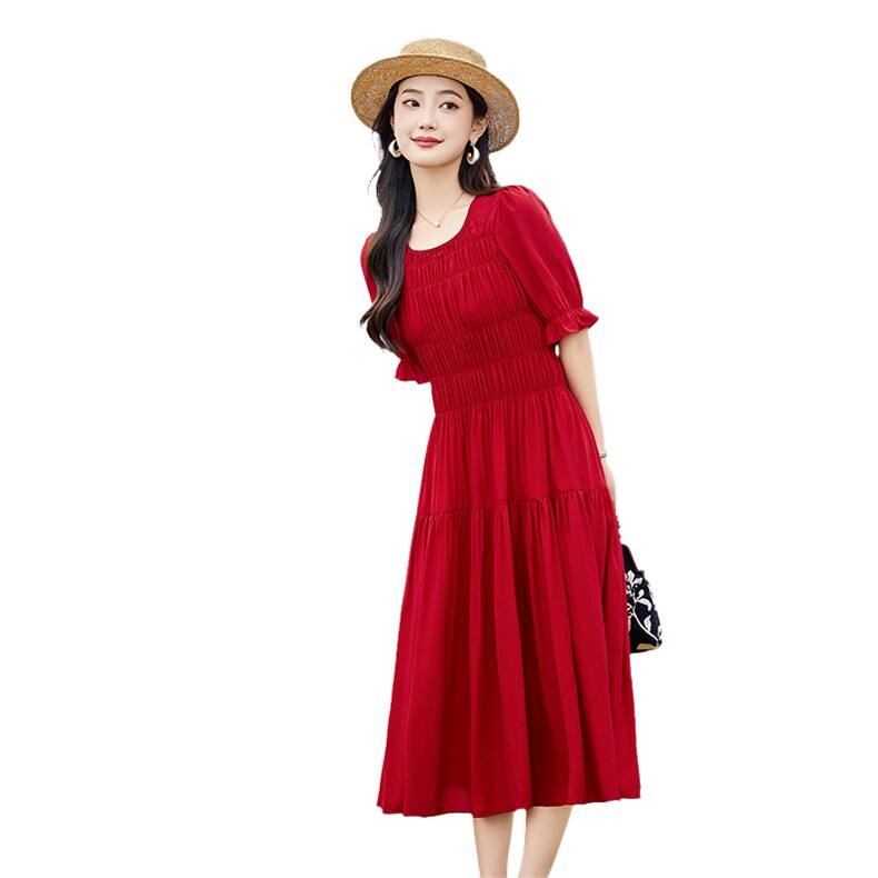 高级感黑色赫本风连衣裙女2026夏季新款收腰修身显瘦气质小黑裙子,女装连衣裙,倪叶myz