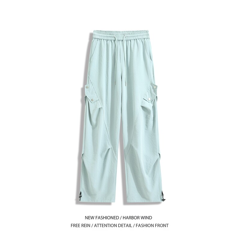 抖音品质夏季新款潮流褶皱宽松休闲冰丝裤B315-K25735-特p30控58,男装休闲裤,电商B315