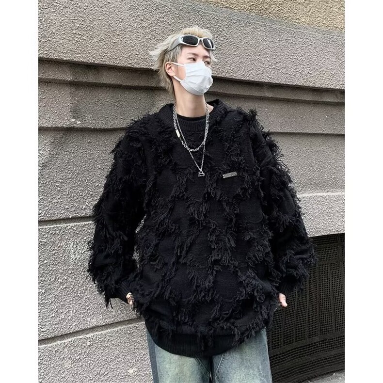 潮牌美式炸街针织衫秋冬季新款百搭休闲圆领衣毛男女潮M1088-p53,男装针织衫/毛衣,星座1008-1
