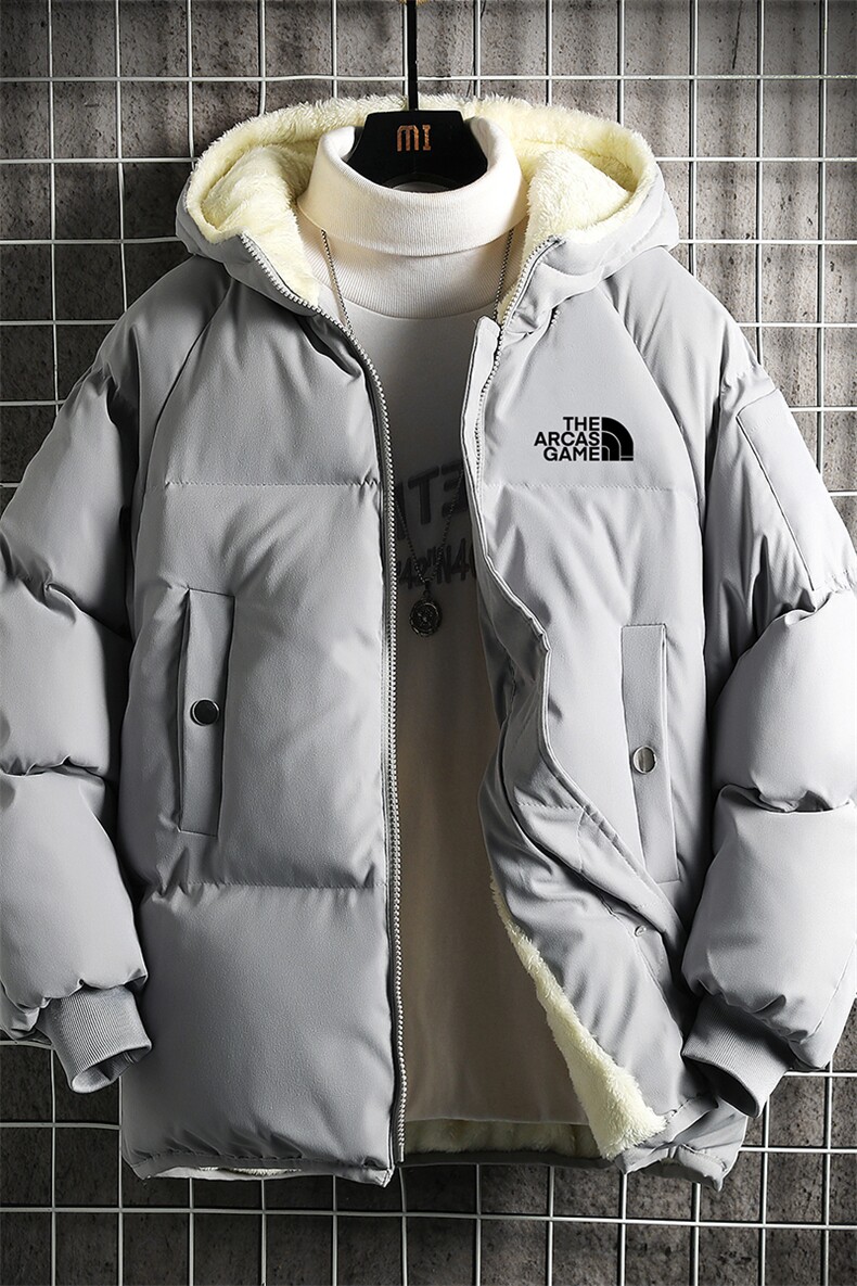 MY16232-P100加厚加绒连帽衣男大码服男面包服男网格挂拍,男装棉衣,电商A040A