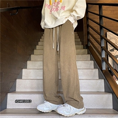 抖音品质秋季灯芯绒INS纯色宽松直筒休闲裤B315-K23448-p45控58，男装休闲裤，电商B315