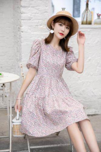 韩版碎花连衣裙，女装连衣裙，艾美欧歌