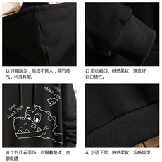 WY2136-P35加绒款-P40纯棉连帽卫衣男大码运动帽衫宽松薄砖墙，男装卫衣，电商A040A