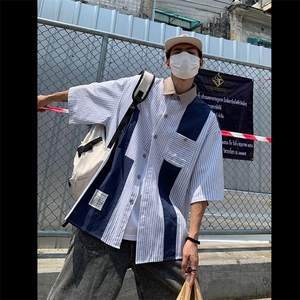 日系cityboy短袖衬衫男女夏季潮牌美式复古衬衣工装外套CG66-P35图片