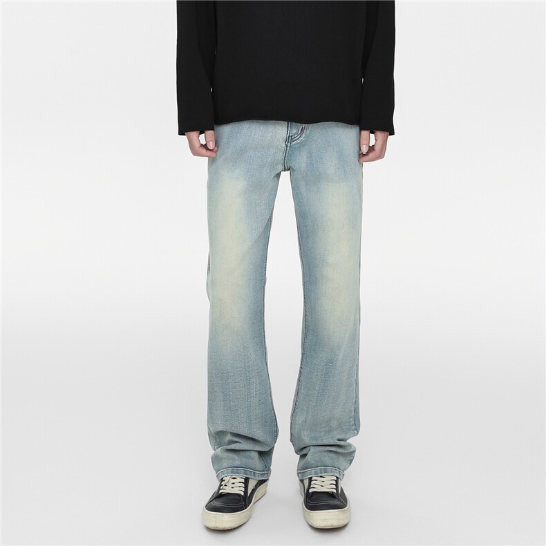 (现货)四季星座611-DW908-P55蔚蓝色517修身微喇弹力牛仔裤，男装牛仔裤，星座611