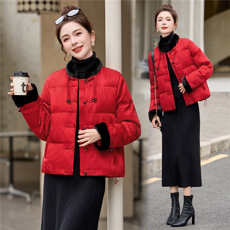 2025年冬季短款羽绒中式新款羽绒服图片