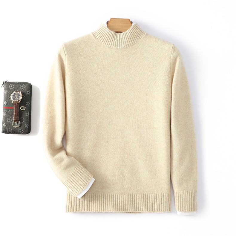 2025年秋季新款七针家伙半高针织男士上衣时尚休闲通勤百搭，男装羊毛衫，雪贝坊二店