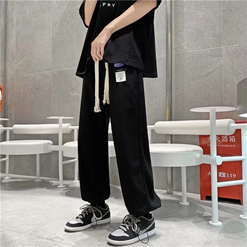 男休闲抽绳华夫格休闲裤卫裤运动裤大码青少年裤子B405P33,男装休闲裤,星座1116-2