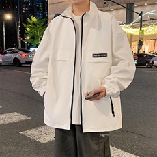 港风秋季新款外景飞行员夹克男宽松二开立领夹克MYJ24-7862-P58，男装夹克，星座717