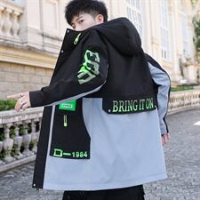 夹克外套男韩版潮流上衣服男秋装新款风衣男士中长款JK178-P65，男装夹克，星座1206（原A206）