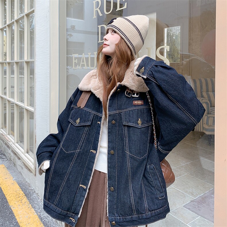 新款主推内里加毛牛仔保暖外套2660-P185-K278,女装短外套,2C129
