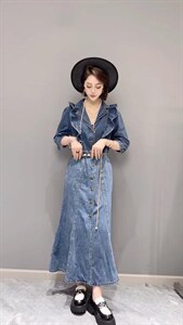 夏季牛仔连衣裙,女装连衣裙,柚格