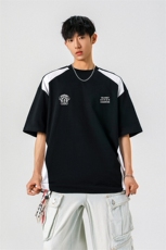 凉感双色拼接设计羽毛球球服大码M-5XL短袖T恤男DX78029P50控78，男装T恤，星座227-7