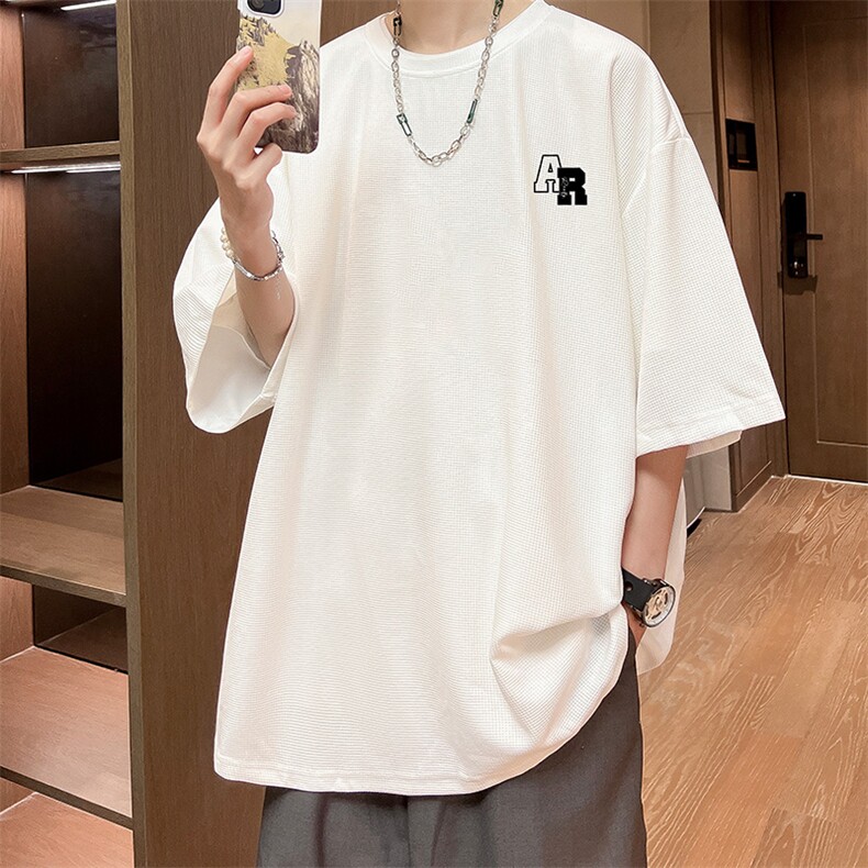 华夫格t恤男短袖男大码五分袖 酒店风 HT73369-P22图片