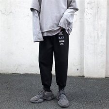 港风休闲裤男韩版印花宽松潮流束脚裤百搭运动卫裤NK03-P50，男装休闲裤，星座1501