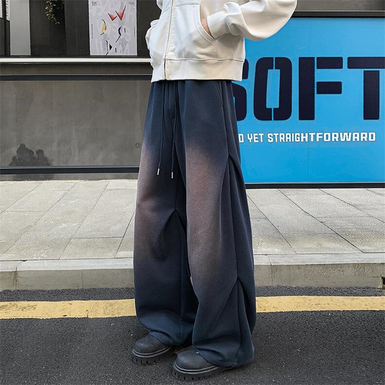 重磅380g华棉美式水洗棉褶皱大码休闲伞兵裤男K24003-特P50控98，男装休闲裤，电商A001-1