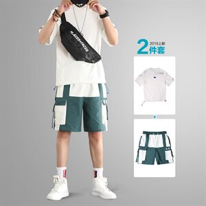 夏季新款男套装2件套时尚潮款青少年款工装工业风DK021+DK089-P75图片