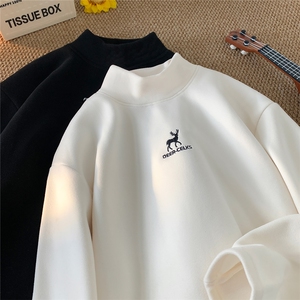 260克高密度半高领刺绣德绒保暖长袖打底衫B219A-DR2503-P35控48图片