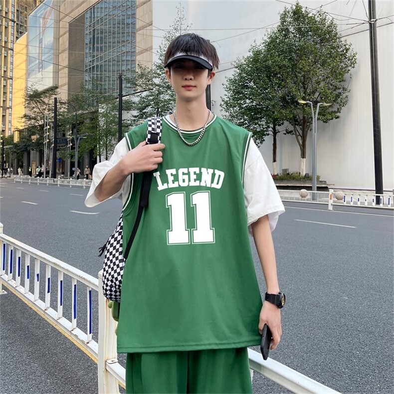 TZ05-P45港风运动套装男夏季大码潮胖人宽松休闲翻领T恤短裤,男装T恤,电商D310B