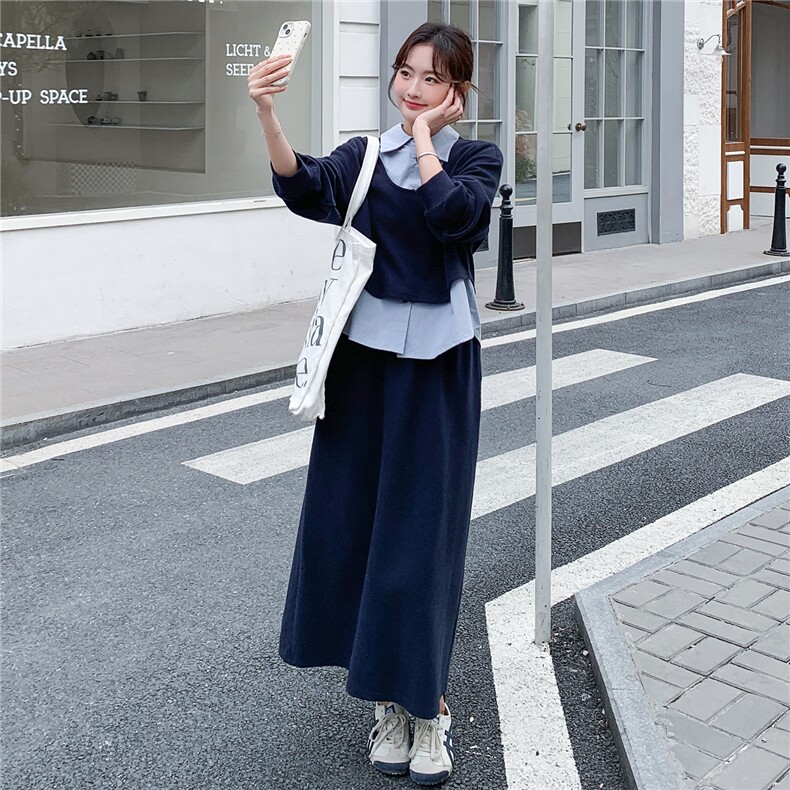 【新品】2026春季衬衫假两件卫衣两件套装C5807P185K298,女装套装/套裙,2D113