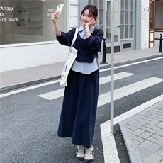 【新品】2026春季衬衫假两件卫衣两件套装C5807P185K298，女装套装/套裙，2D113