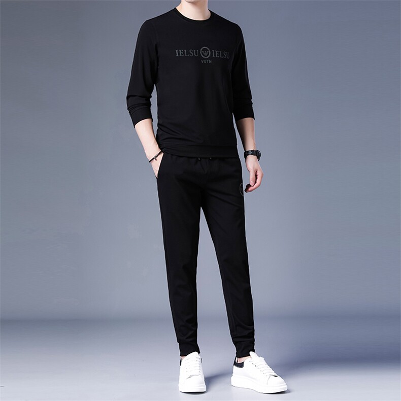 SA8923-2钱塘2020-2中青年男士百搭简约时尚冬季卫衣套装P137,男装休闲套装,钱塘207-2