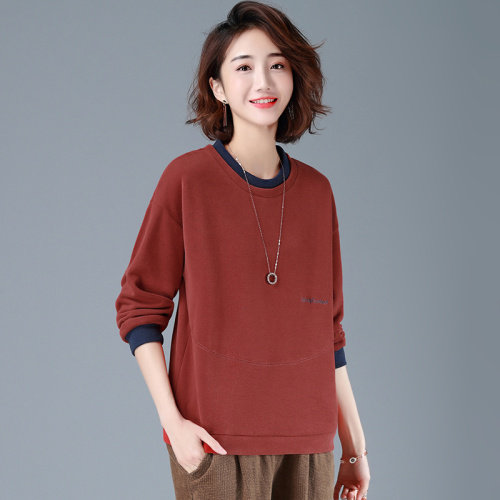 2021年秋季新款潮韩版套头圆领卫衣女宽松显瘦气质百搭上衣服女棉,女装卫衣/绒衫,简韵佳