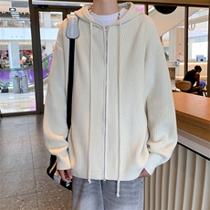 针织开衫男士韩版潮流连帽开衩宽松百搭2024秋冬ins毛衣MZ457-P57，男装针织衫/毛衣，星座412-2
