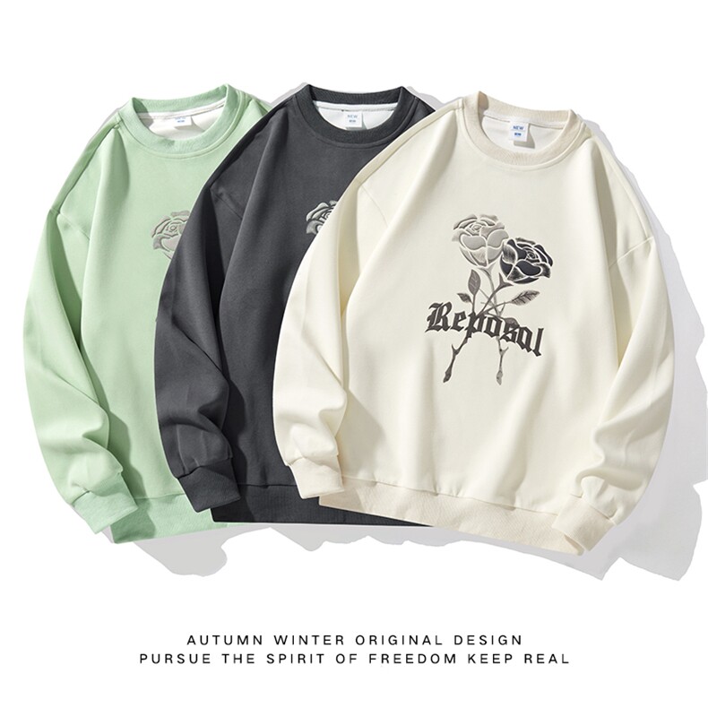 秋季新款男百搭美式复古风卫衣白底平铺VE200A06-P50控80,男装卫衣,星座717