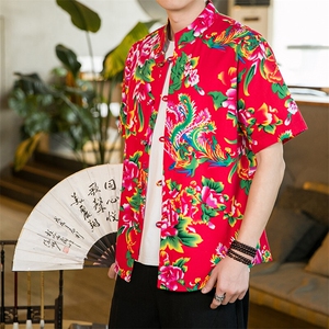 风复古碎花衬衣短袖花衬衫男潮流C138特P25图片