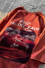 水洗做旧短袖美式复古重磅大码潮牌朋克暗黑T恤xz301B-JB5239-P35，男装T恤，星座301B
