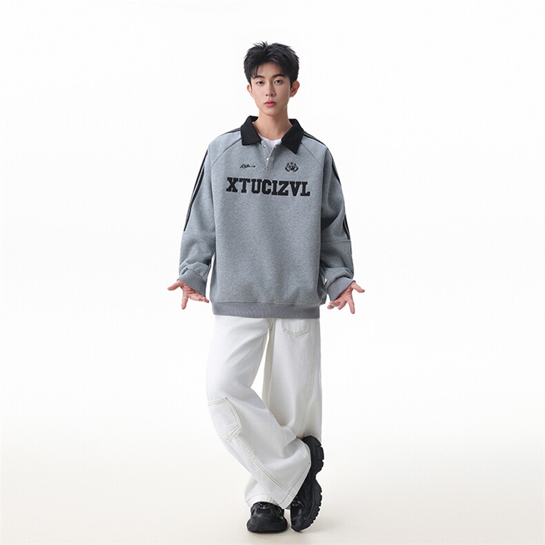 包现货-潮牌美式polo领卫衣男秋装新款刺绣上衣218-7-Y106-P75,男装卫衣,星座218-7