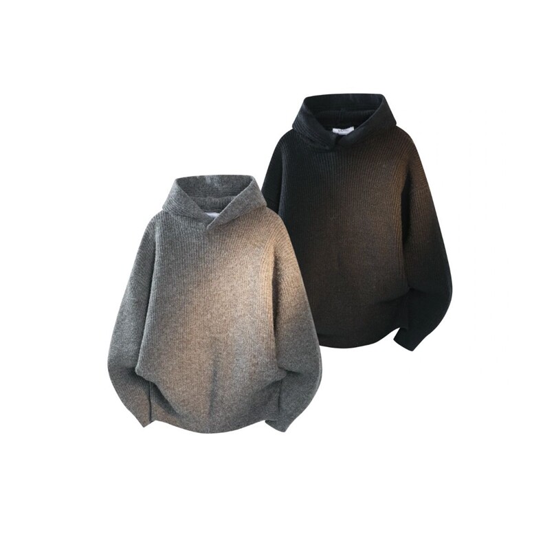 1303B-MY840-P45特P秋冬美式重磅850G侧开叉连帽毛衣内搭针织衫，男装针织衫/毛衣，星座1303B