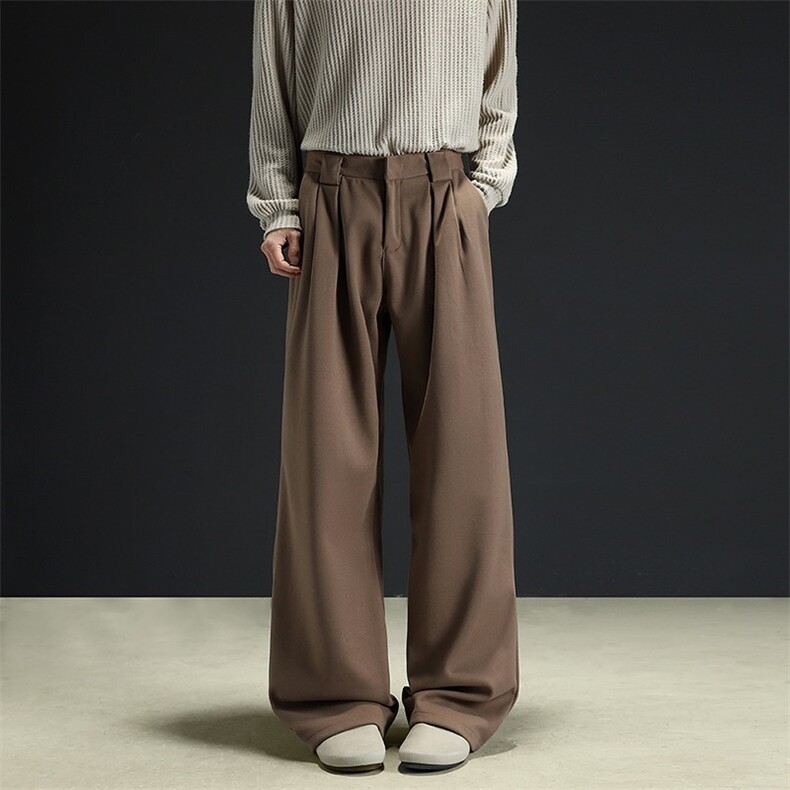 现货。。休闲西裤垂感百搭褶皱长裤KXH82-P43，男装西裤，星座412-1