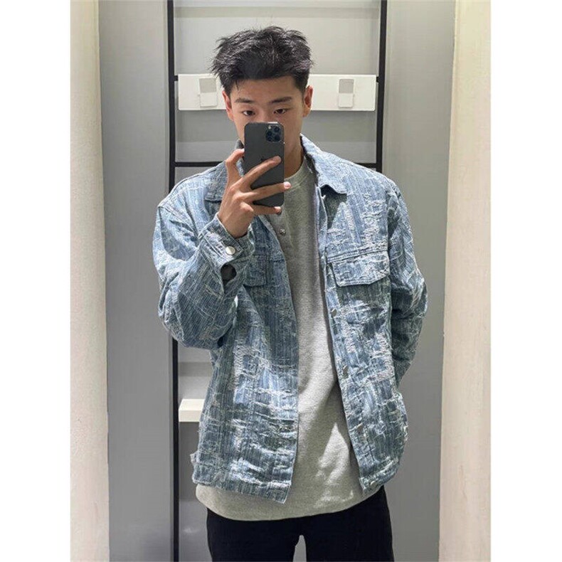 春秋破坏牛仔外套男水洗潮牌工装夹克美式高街痞帅LTY8611-p75,男装工装外套,星座1008