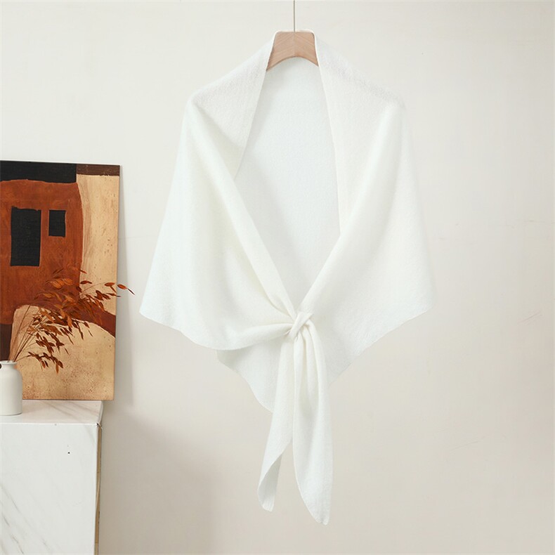 2025年秋季时尚百搭通勤简约休闲三角披肩，披肩，珍珑羊绒