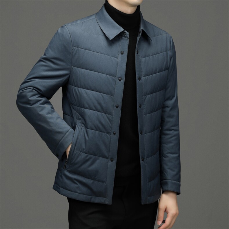CDN22865钱塘2020-2秋冬中老年男士保暖羽绒服翻领休闲外套P290,男装羽绒服,钱塘207-2