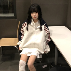 抖音得物高品质美式高街重磅结构织带拼接撞色立领卫衣外套CM41，女装短外套，电商A486-1