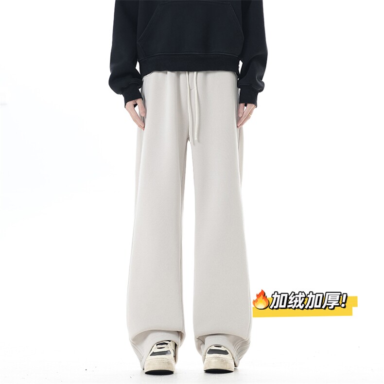 冬季新款加绒加厚拼接卫裤抽绳宽松阔腿裤xz906-1-K1298P68控108,男装休闲裤,星座906-1（原电商a316-2）
