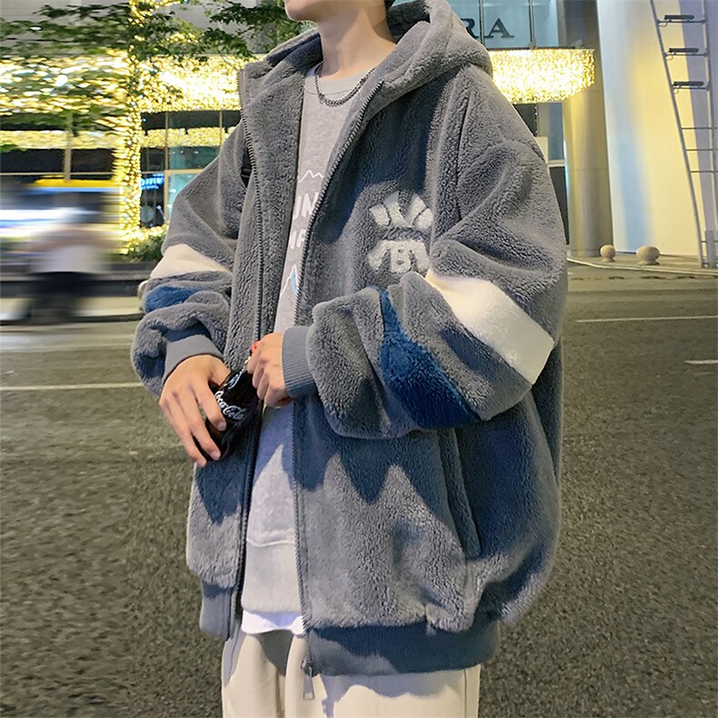 冬款加绒加厚棉衣连帽羊羔绒百搭外套2022潮男士 918-P110控价158图片