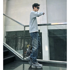 抖音得物休闲直筒牛仔裤男显显瘦宽松百搭美式复古水洗长裤AK13，男装牛仔裤，电商A443