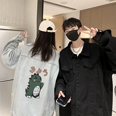 牛仔夹克男大码牛仔外套男茄克NJ77037-P60加绒款-P75，男装夹克，电商A040