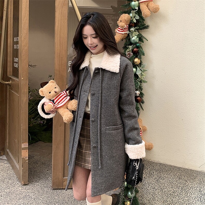 2C291羊毛拼接90白鸭羽绒服YRF11-P275-K455,女装羽绒服,2C291