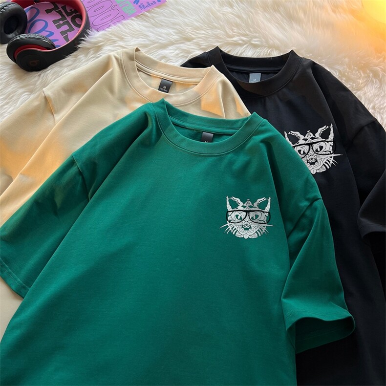 抖音直播高克重男女潮流印花宽松半袖T恤衫男517A-2-T6639-P28,男装T恤,星座517A-2