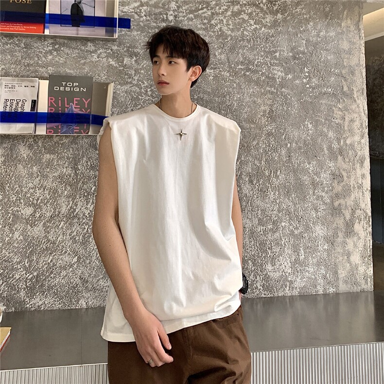 1美式港风垫肩四角星设计背心大码M-5XL休闲背心男BX8764P25控39,男装背心/马甲,星座226-2
