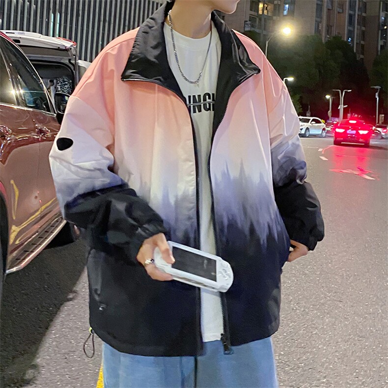 JK121  2023秋季大码港风渐变双面穿夹克外套109-JK121-P80图片