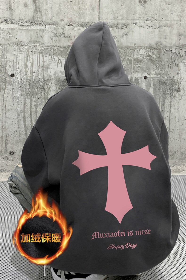 主推款可持续提供视频抖音加绒连帽卫衣D223A-WY23130-JR特P40,男装卫衣,电商019-1