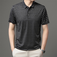 AC9858钱塘2020-3夏季男士精品短袖翻领条纹休闲T恤精品P53，男装T恤，钱塘207-3