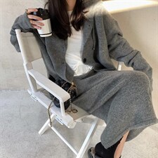 连帽针织开衫套装，女装职业装，XTZ style